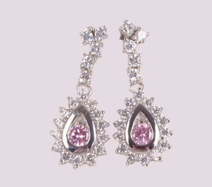 Pink Cubic Zirconia Earring