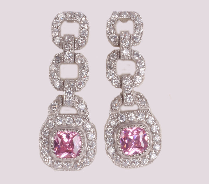 Pink Cubic Zirconia Earring