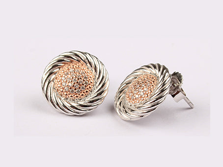 Silver with Rose Gold Plate Earring