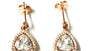 A White Cubic Zirconia Rose Plated Silver Earring.