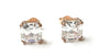 A Rose Plated Silver White Cubic Zirconia Earring