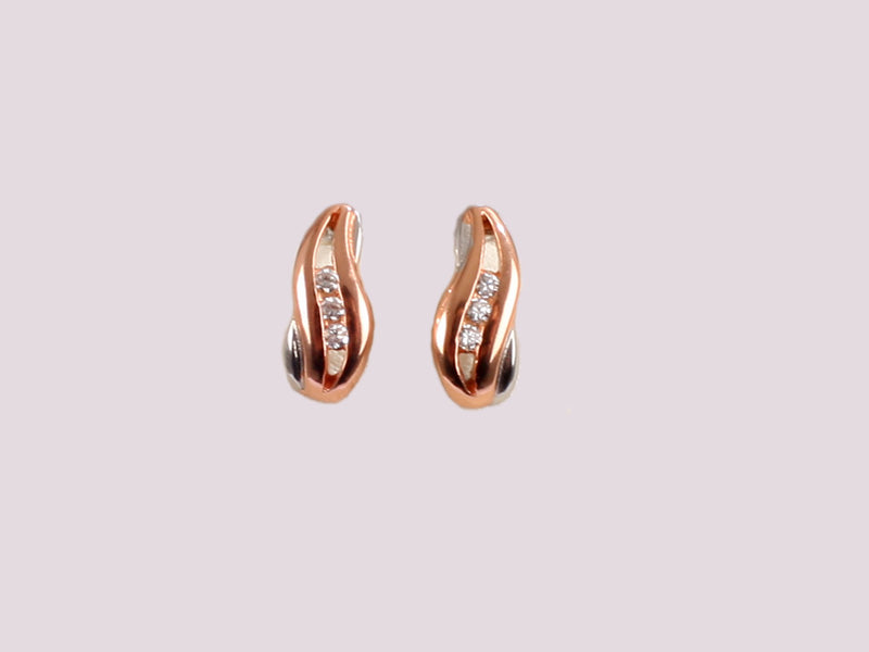 Silver with Rose Gold Plate Earring