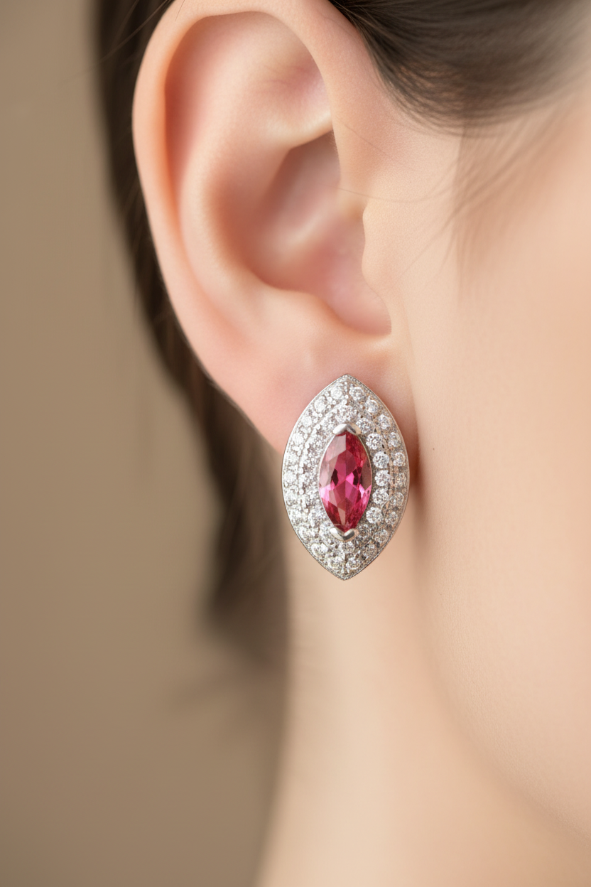 Ruby Cubic Zirconia Earring