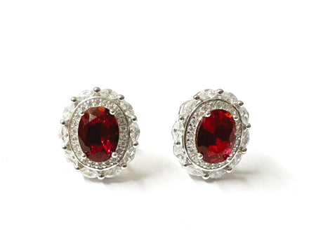 Ruby & White Cubic Zirconia Pendant.