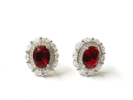 Ruby & White Cubic Zirconia Pendant.