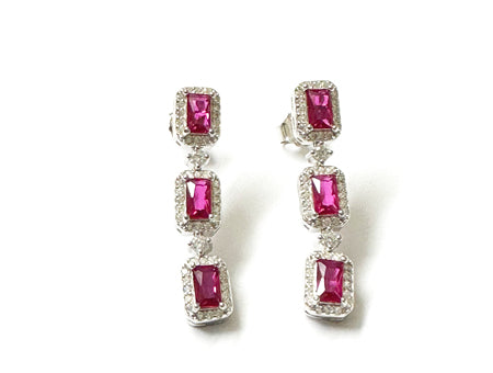 Ruby Cubic Zirconia Silver Necklace.