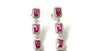 Ruby & White Cubic Zirconia Silver Earring