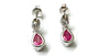 Silver Ruby Cubic Zirconia Earring