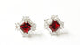 Ruby & White Cubic Zirconia Earring.