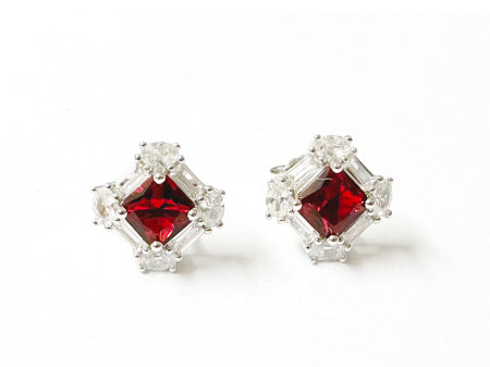 Ruby & White Cubic Zirconia Pendant.
