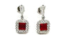 Ruby & White Cubic Zirconia Earring