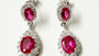 Ruby and White Cubic Zirconia Silver Earring