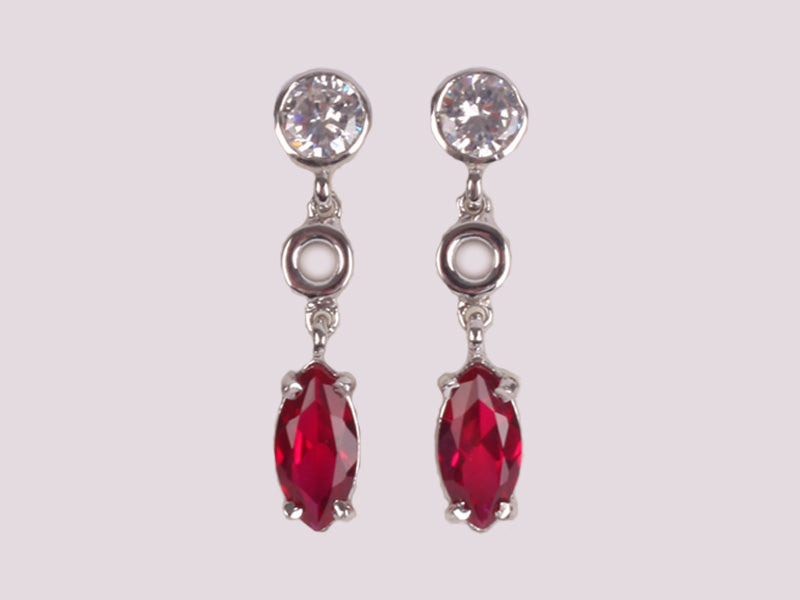 Ruby Cubic Zirconia Earring