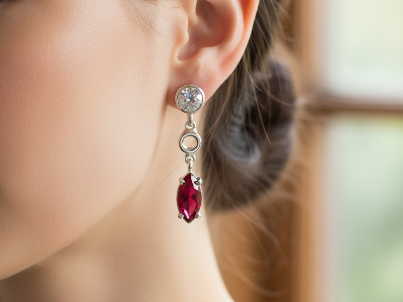 Ruby Cubic Zirconia Earring