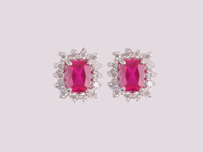 Ruby Cubic Zirconia Earring
