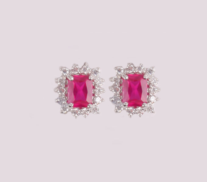 Ruby Cubic Zirconia Earring