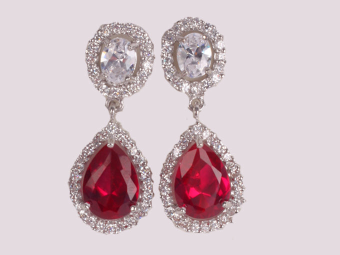 Ruby Cubic Zirconia Earring