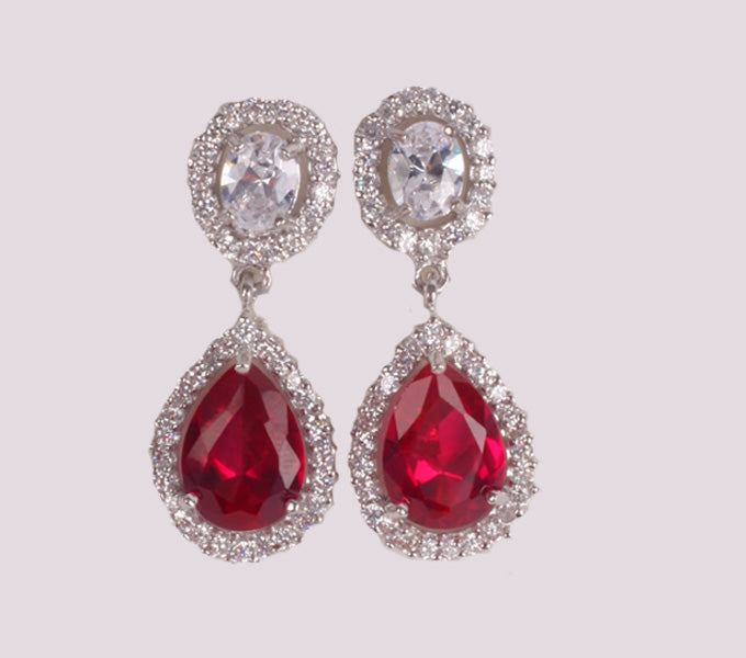 Ruby Cubic Zirconia Earring