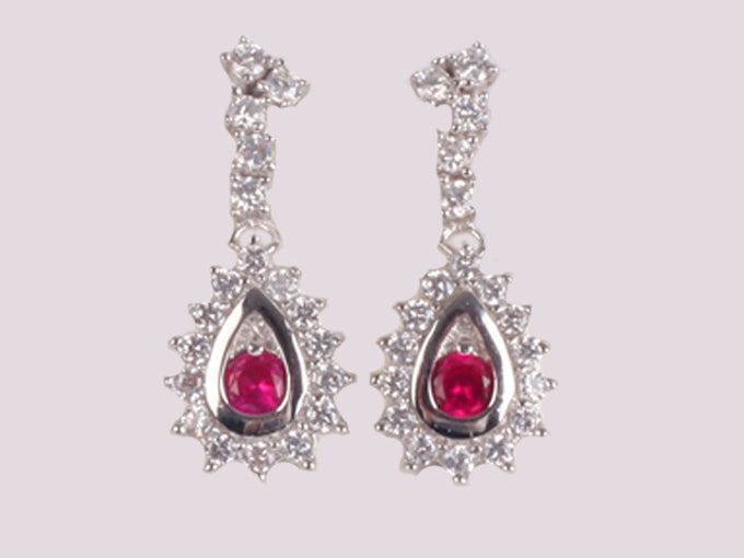 Ruby Cubic Zirconia Earring