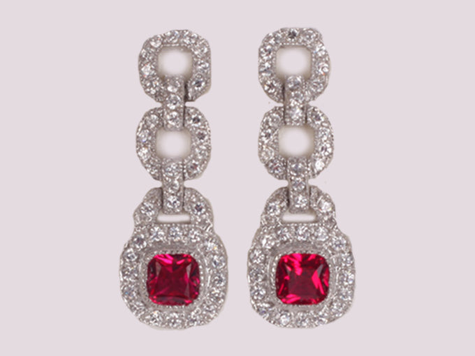 Ruby Cubic Zirconia Earring