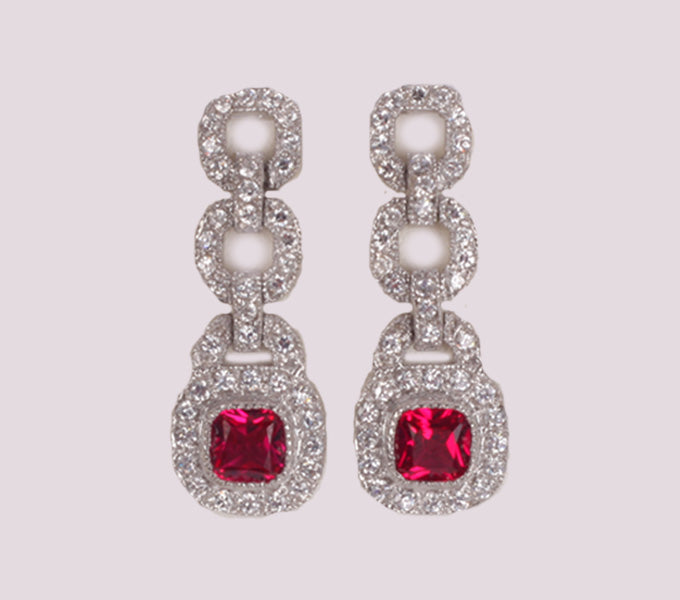 Ruby Cubic Zirconia Earring