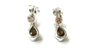 Silver Smokey Quartz and Champagne Cubic Zirconia  Earring