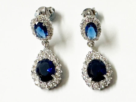 Sapphire Cubic Zirconia Silver Necklace.