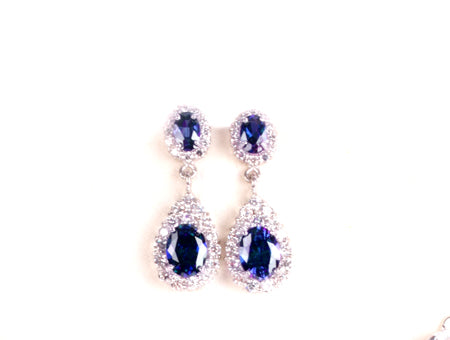 Sapphire Cubic Zirconia Silver Necklace.