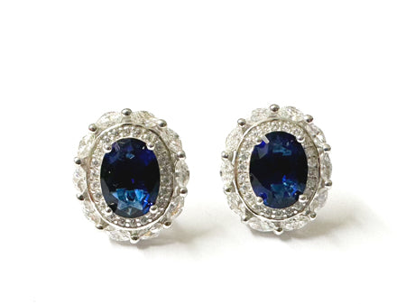 Sapphire & White Cubic Zirconia Pendant.