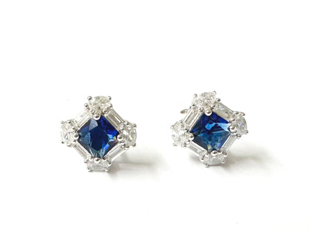 Sapphire & White Cubic Zirconia Earring.