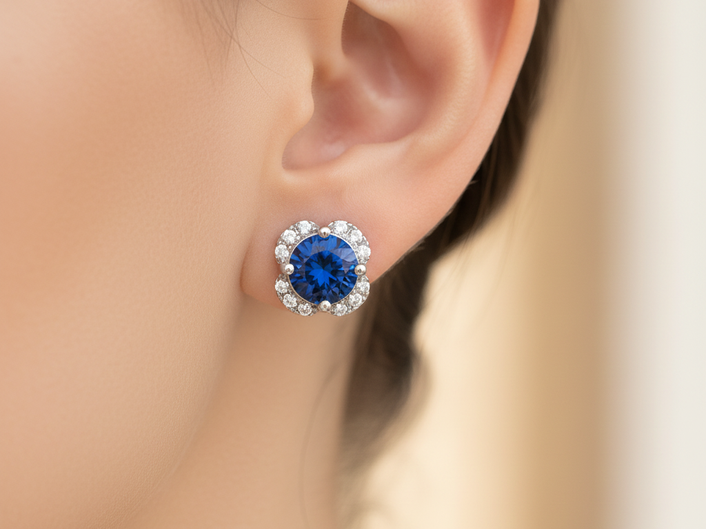 Sapphire Cubic Zirconia Earring
