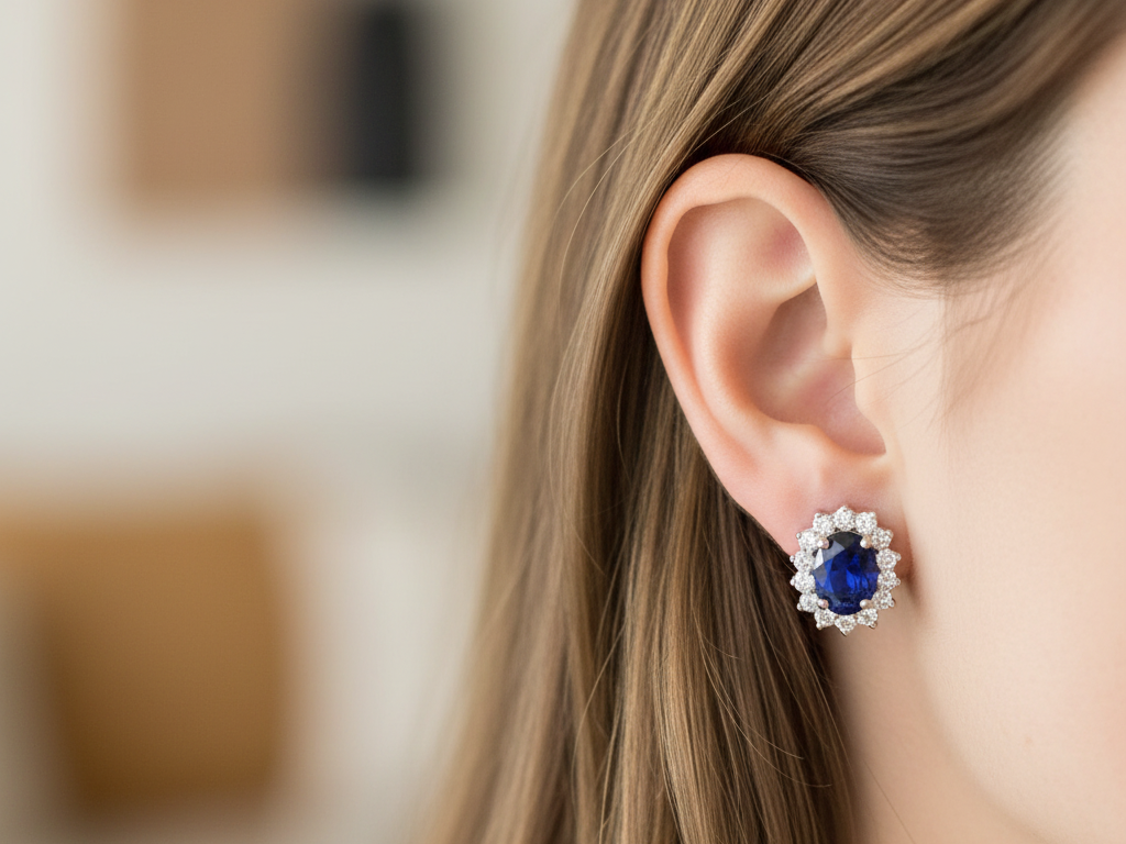 Sapphire Cubic Zirconic  Earring