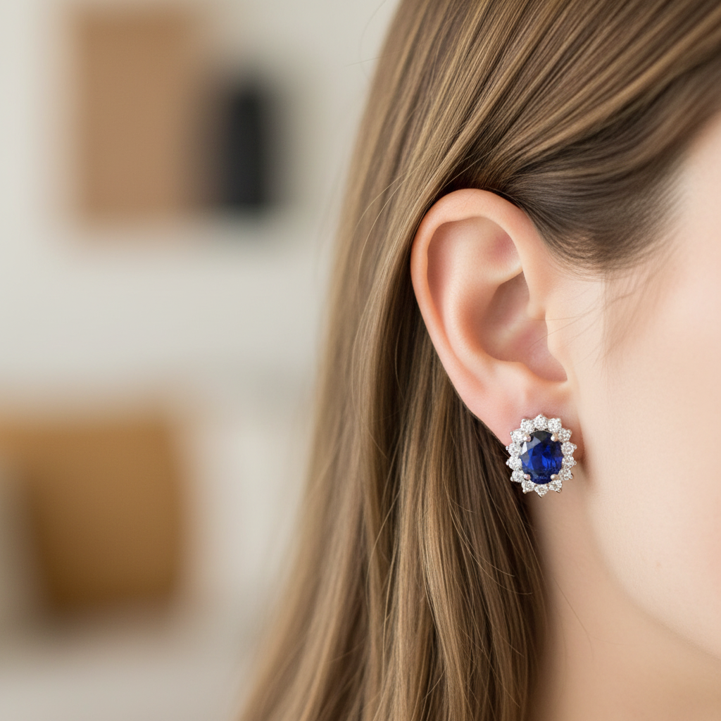 Sapphire Cubic Zirconic  Earring