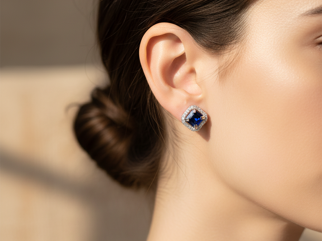 Sapphire Cubic Zirconic  Earring