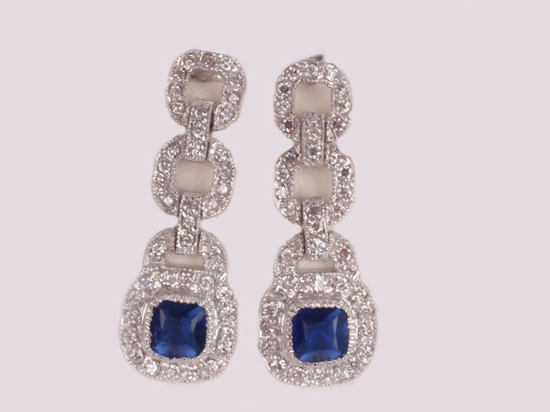 Sapphire Cubic Zirconic  Earring