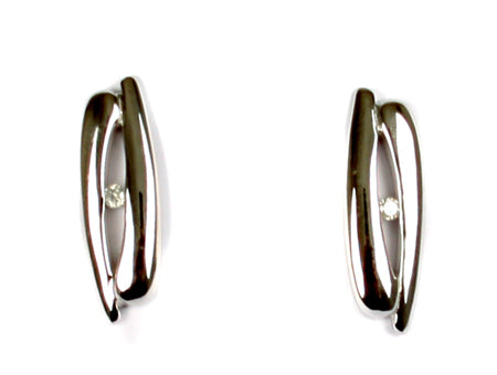 A Real White Diamond Silver Earring