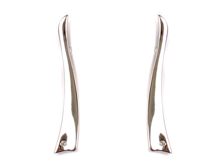 A Real White Diamond Silver Earring