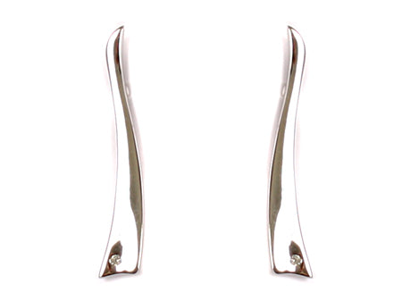 A Real White Diamond Silver Earring