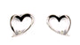 A White Cz Heart shape Silver Earring