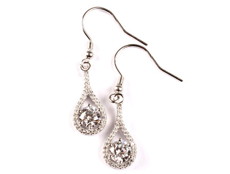 A White Cubic Zirconia Earring.