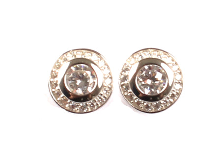 A White Cubic Zirconia Earring.