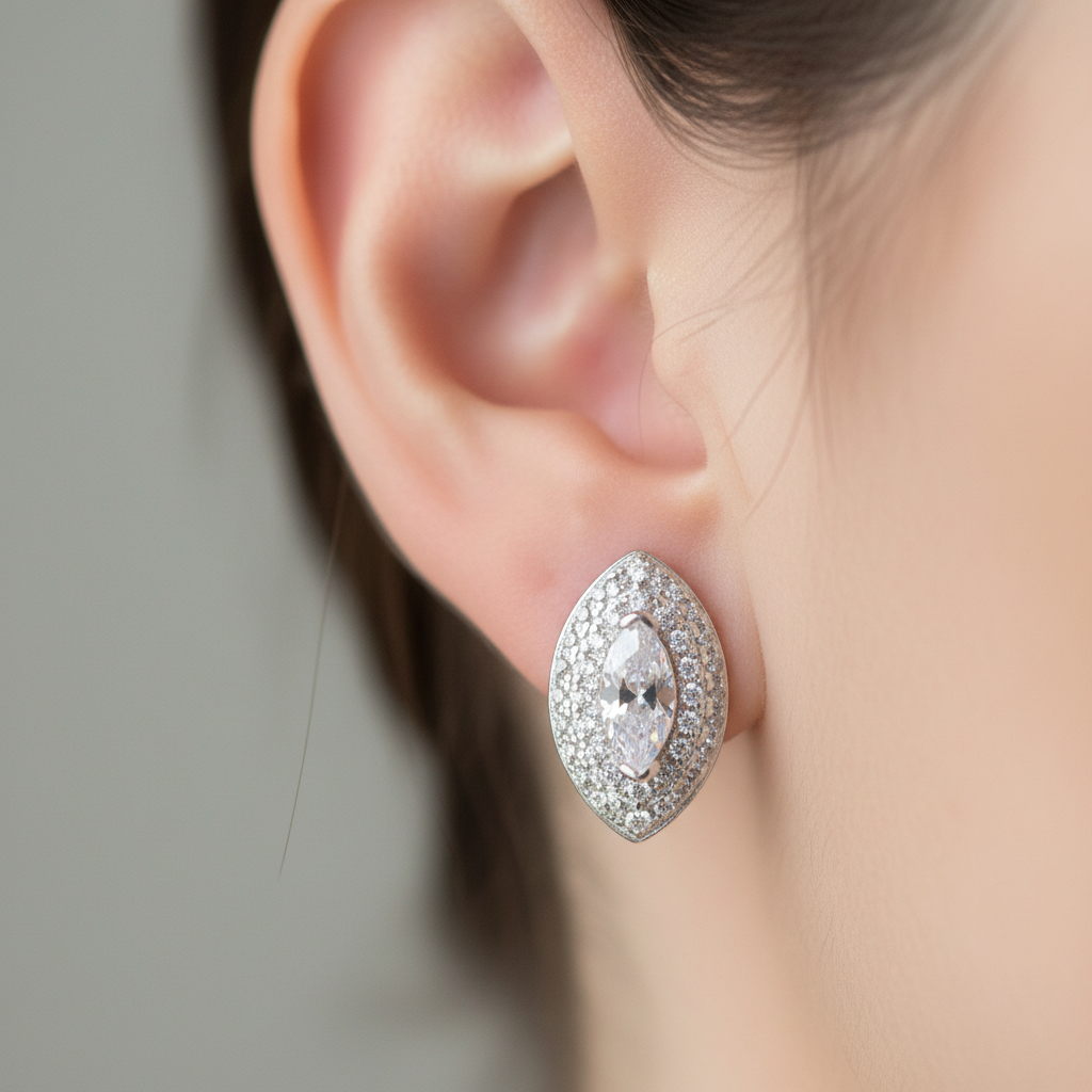 A White Cubic Zirconia Earring