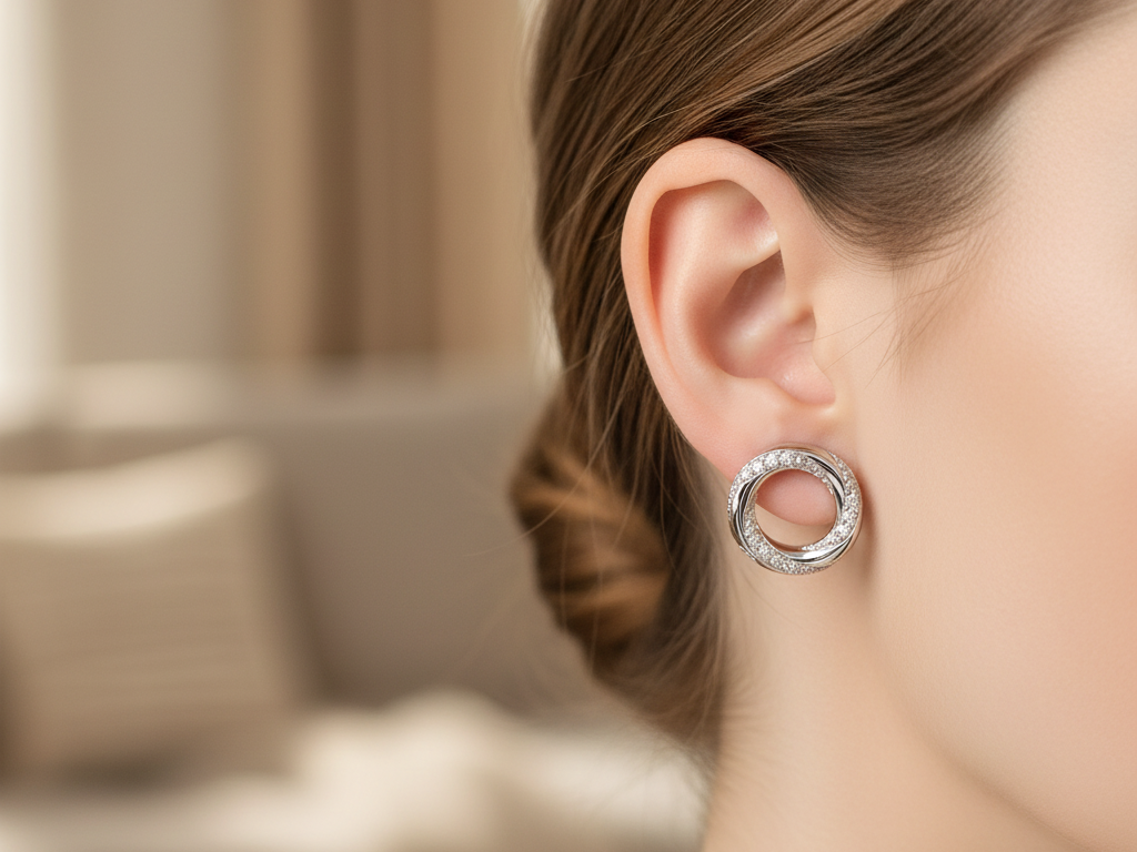 A White Cubic Zirconia Earring