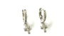 White Cz Silver Cross Huggies Earring