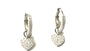 White Cz Silver Heart Huggies Earring