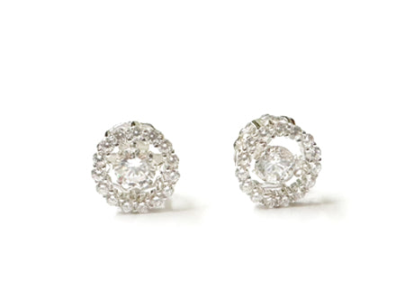 A White Cubic Zirconia Dancing Stone Earring