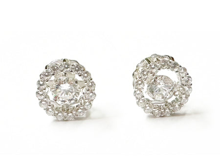 A White Cubic Zirconia Dancing Stone Pendant.