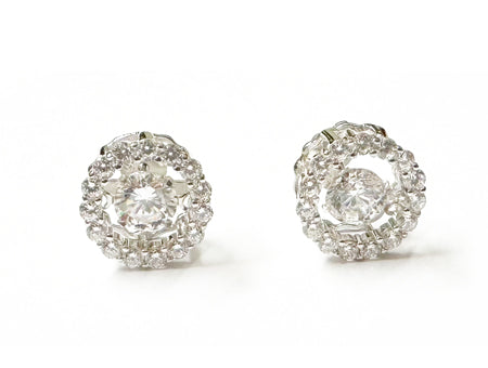 A White Cubic Zirconia Dancing Stone Earring