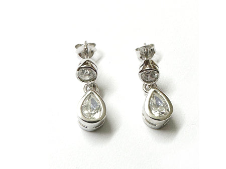 Silver White Cubic Zirconia Earring