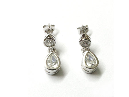Silver White Cubic Zirconia Earring